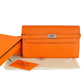 Hermes Kelly Wallet Togo Leather Bi-Fold Purse A708 Orange 1:1 Replica HMS1P80R28J