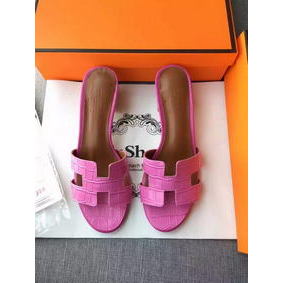 Hermes Leather Slipper HO742 Rose Top Replica HMSPG3TGB47