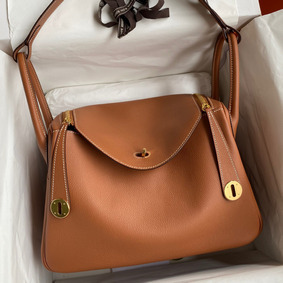 First-class Quality Hermes Lindy 30 Handmade Bag In Gold Evercolor Leather HMSQLD01KRD