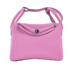 Hermes Lindy 30CM Grainy Leather Shoulder Bag H6207 Pink 1:1 Replica HMS7W05F5L5