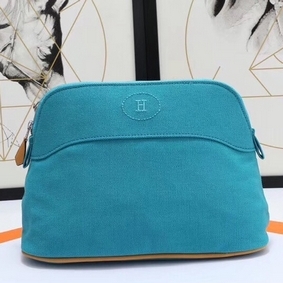 Hermes Medium Bolide Travel Case In Blue Horizon Cotton Replica HMSI3C3EMH9