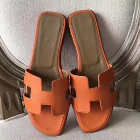 Hermes Oran Sandals In Orange Epsom Leather Replica HMS8E2X5P09