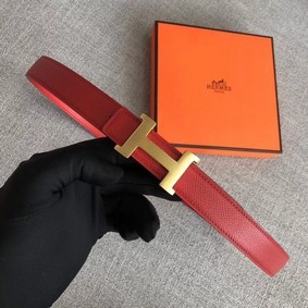Hermes original epsom leather belts wide 2.5CM 2714 red HMS3ORVH9U3