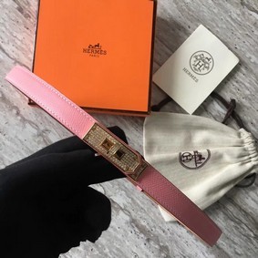 Hermes original epsom leather Kelly belt H069853 pink Replica HMSA2TQUUBI