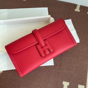 High Quality Hermes Original Espom Leather Clutch 37088 red HMS49818QN8