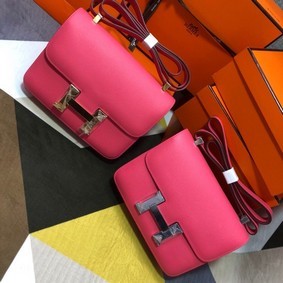 Hermes Original Espom Leather Constance Bag 5333 Lipstick Pink 1:1 Replica HMSN331778X
