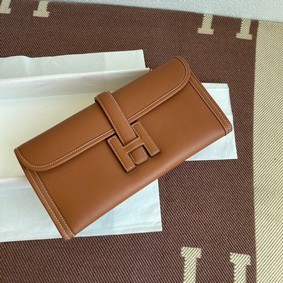 Hermes Original jige swift Leather Clutch 37088 brown Replica HMS32I59PZZ