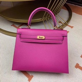 Hermes original Kelly Epsom Leather KL32 rose Top Replica HMSSV4P7J64