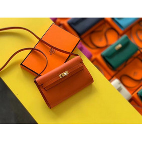 Hermes Original kelly espom leather to go woc Bag H4087 orange Replica HMS8HMJY85V