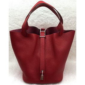 Hermes Picotin Lock 22cm Bags Litchi Leather HPL1048 Red HMSN2NAO38N