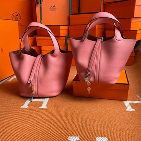 Hermes Picotin Lock Bags Original togo Leather PL3388 pink 1:1 Replica HMSN331778X