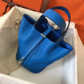 Hermes Picotin Lock PM Bags Original Leather H8688 blue Replica HMSZ5FS8F6H