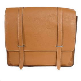 Hermes Steve 35CM Messenger Bag Clemence Leather Camel 1:1 Replica HMSJHXIGHRF