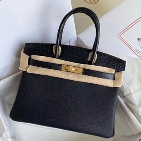 Hermes Touch Birkin 30 Bag In Black Matte Niloticus Crocodile Skin HMSY814VG2W