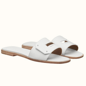 Hermes View Sandals In White Calfskin leather 1:1 Replica HMSJIV4P894