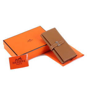 Knockoff Hermes Bearn Japonaise Tri-Fold Wallet A308 Coffee HMSZ34X04CP