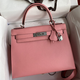 Hermes Kelly Sellier 28 Handmade Bag In Rose Confetti Epsom Calfskin HMS7PJ1WMHO