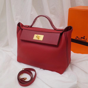 Copy Hermes Kelly togo Leather Tote Bag H2424 red HMSZ5D2RDT3