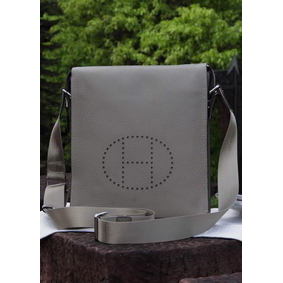 Hermes Messenger Bag Original Calf Leather H80014 Grey 1:1 Replica HMS5020MPD2