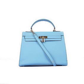 High Quality Quality Hermes Kelly 32cm Bags SkyBlue Calf Leather Gold HMS4X9GN966
