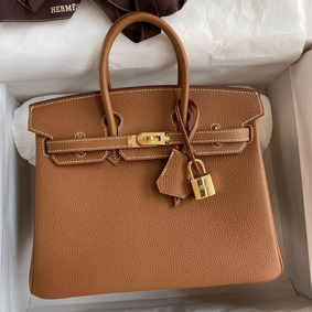 Hermes Birkin 25 Handmade Bag In Brown Clemence Leather HMSCG5UL02F
