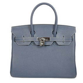 1:1 Replica Hermes Birkin 30CM Tote Bags Smooth Togo Leather Dark Blue HMS4VI6195N