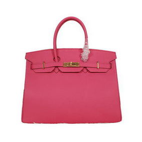 Hermes Birkin 35CM Tote Bag Rose Clemence Leather H35 Gold HMSM994V97S
