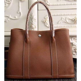 Top Replica Hermes Garden Party 36cm 30cm Tote Bag Original Leather Brown HMS31326N9D