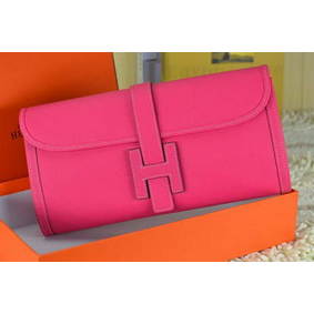 Replica Hermes Jige Clutch Bag Calfskin Leather Rose HMS9AKHJ915
