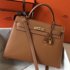 Hermes Kelly 32cm Bag In Gold Epsom Leather GHW Replica HMS48B9PN58