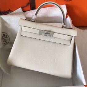 Hermes original Togo leather kelly bag KL320 cream Replica HMSGD88BKUX
