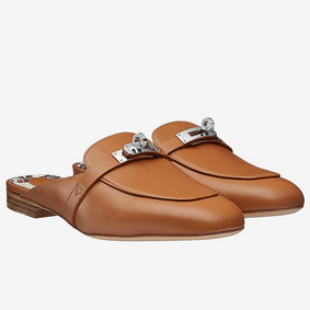 Best Quality Hermes Oz Mules In Caramel Calfskin HMSE04OQL2F