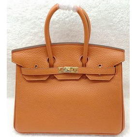 Replica Hermes Birkin 25CM Tote Bag Original Leather H25T Orange HMSY6ADYB4M