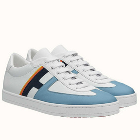Best Quality Hermes Boomerang Sneakers In Multicolore Blue Leather HMS0ULI6Y40
