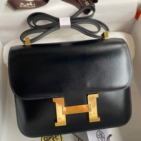 Cheap Hermes Constance 24 Handmade Bag In Black Box Calfskin HMSRZL1BHVZ