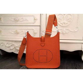 Hermes Evelyne 28cm Messenger Bag Original Leather H1188 Orange Replica HMS0HC3UR0O