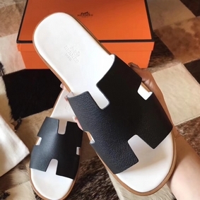 Hermes Izmir Sandals In Black Epsom Leather Replica HMS5X935IG5