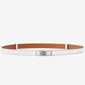 Hermes Kelly 18 Belt In White Epsom Leather 1:1 Replica HMSMNKK61Y1