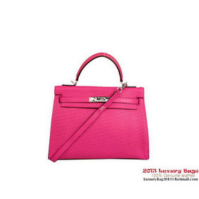 Cheap Hermes Kelly 32cm Handle Bag Rosy Woven Leather Silver HMSDO26A0RC